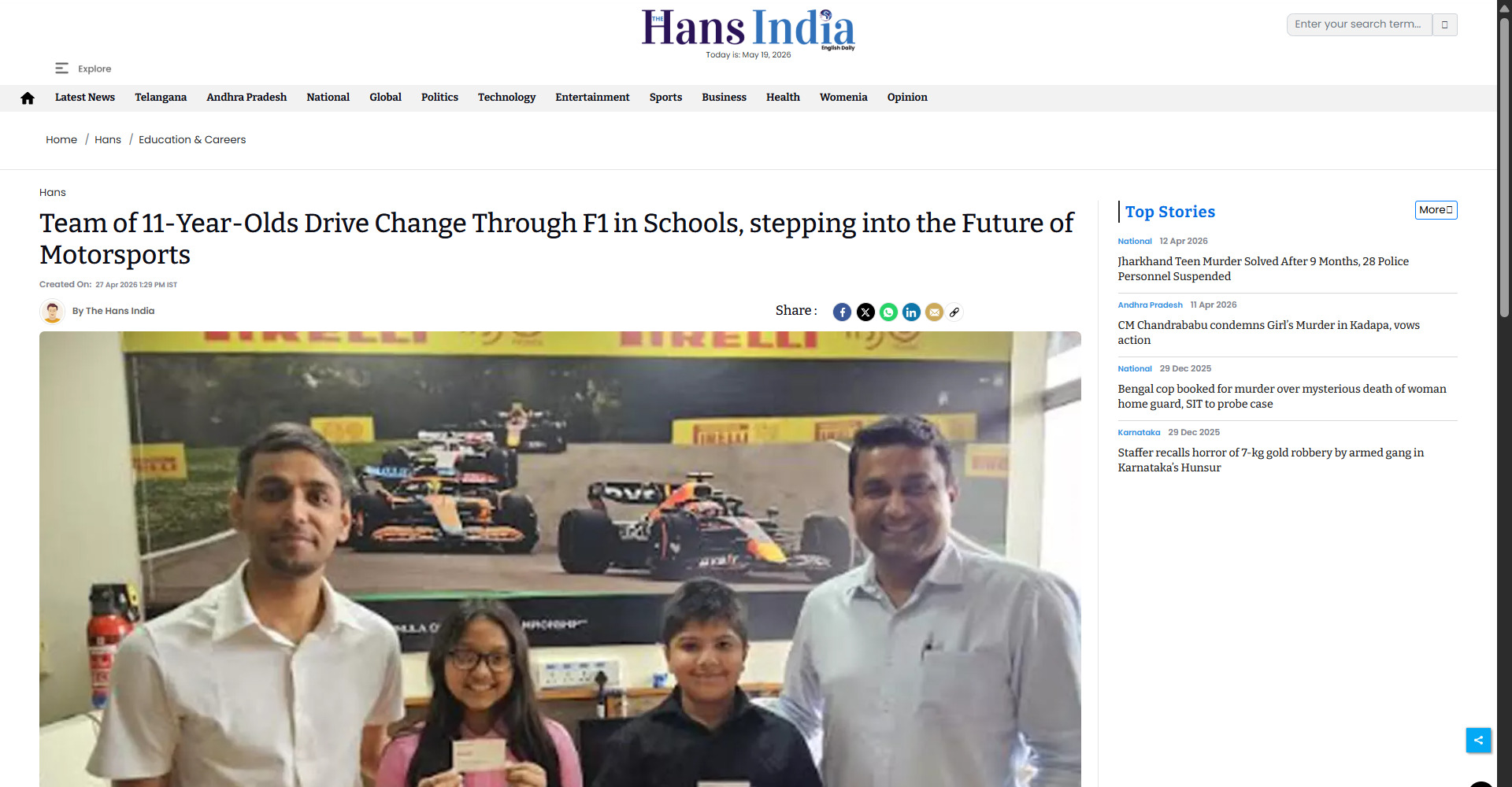 The Hans India Article